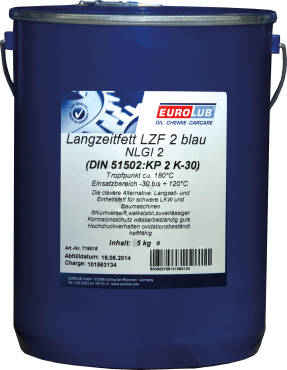 Смазка синяя ступичная EUROLUB LANGZEITFETT LZF 2 BLAU 5kg 719005